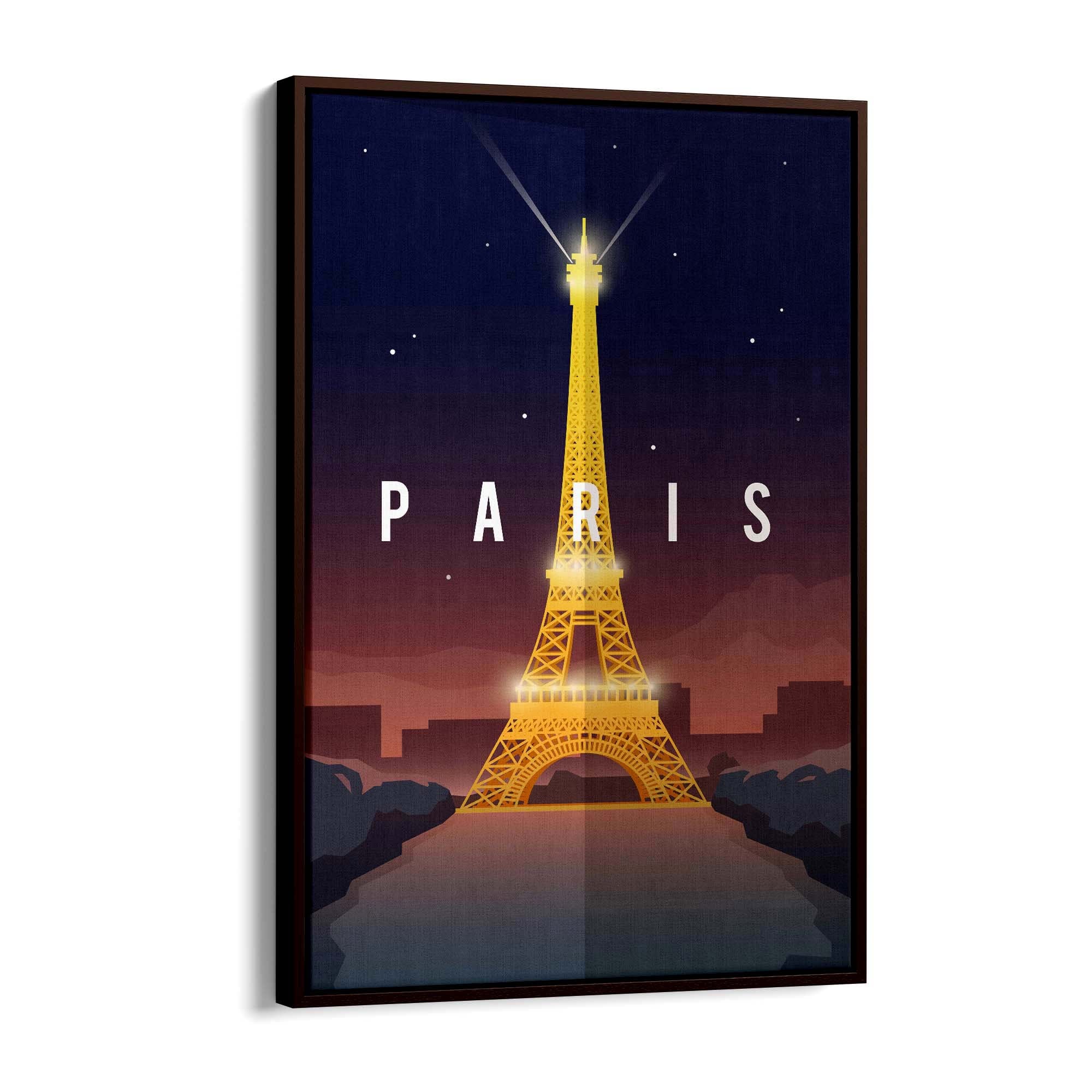 Retro Paris France Vintage Travel European Wall Art - The Affordable Art Company