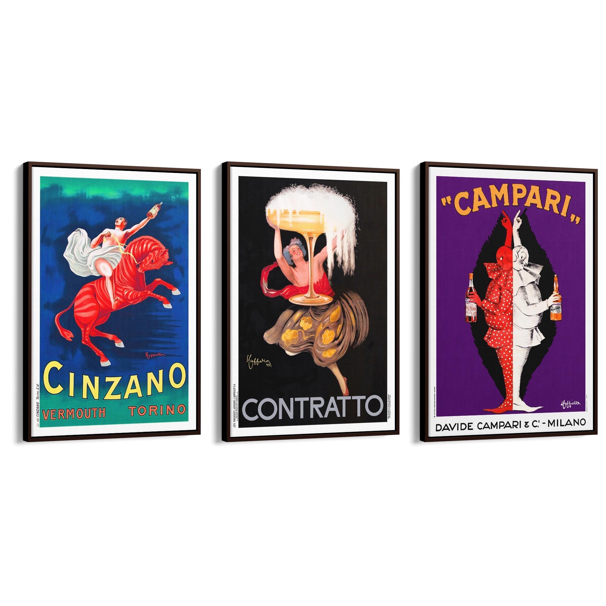 Set of Italian Vintage Cafe Restaurant Drink Wall Art - The Affordable Art Company