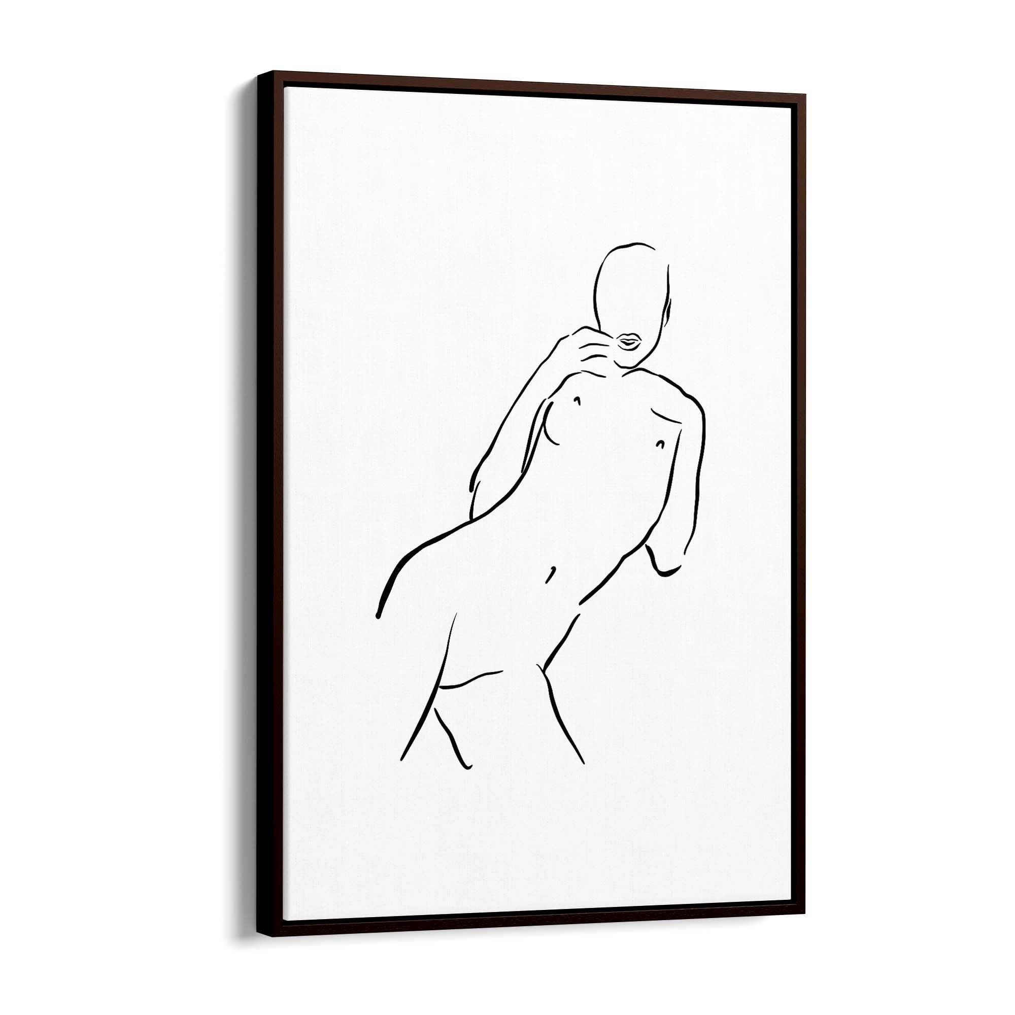 Nude Minimal Female Body Line Abstract Wall Art - The Affordable Art Company