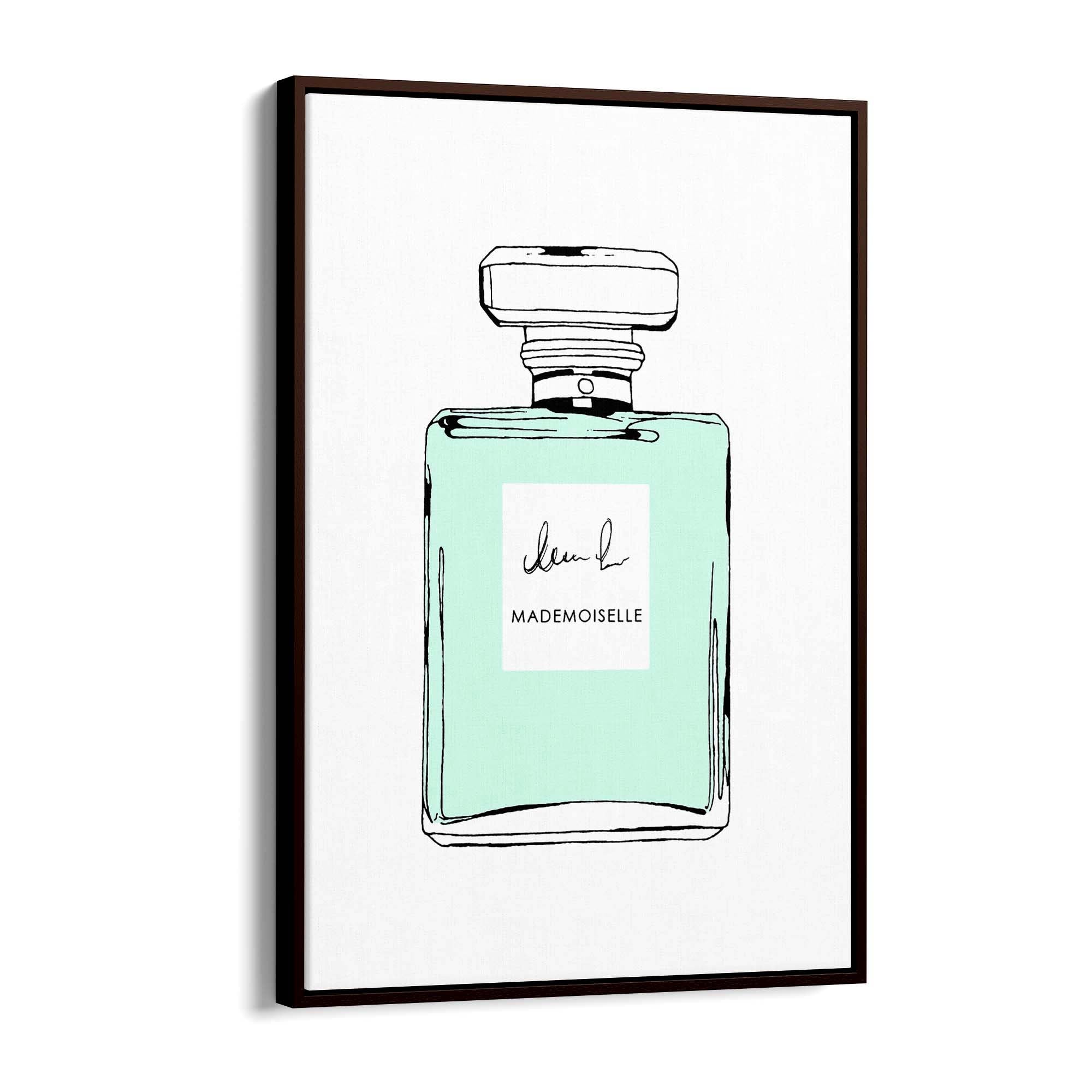 Green Minimal Perfume Bottle Fashion Wall Art - The Affordable Art Company