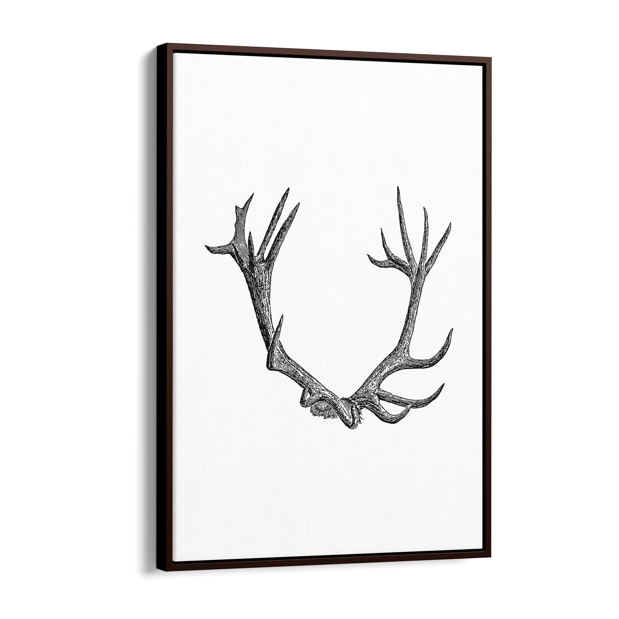Antlers Hunting Drawing Man Cave Wall Art #1 - The Affordable Art Company