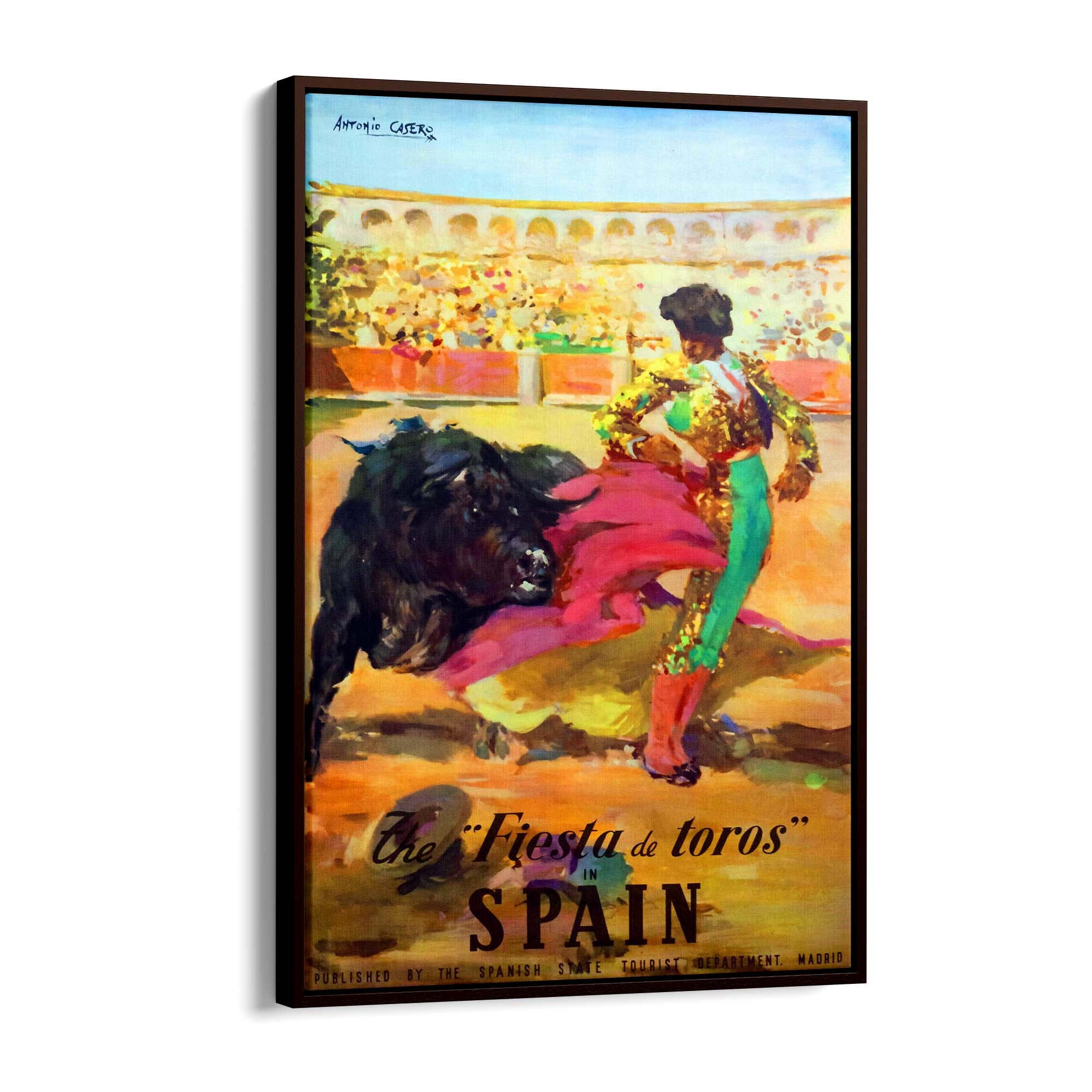 Fiesta de Toros Spain Vintage Travel Advert Wall Art - The Affordable Art Company