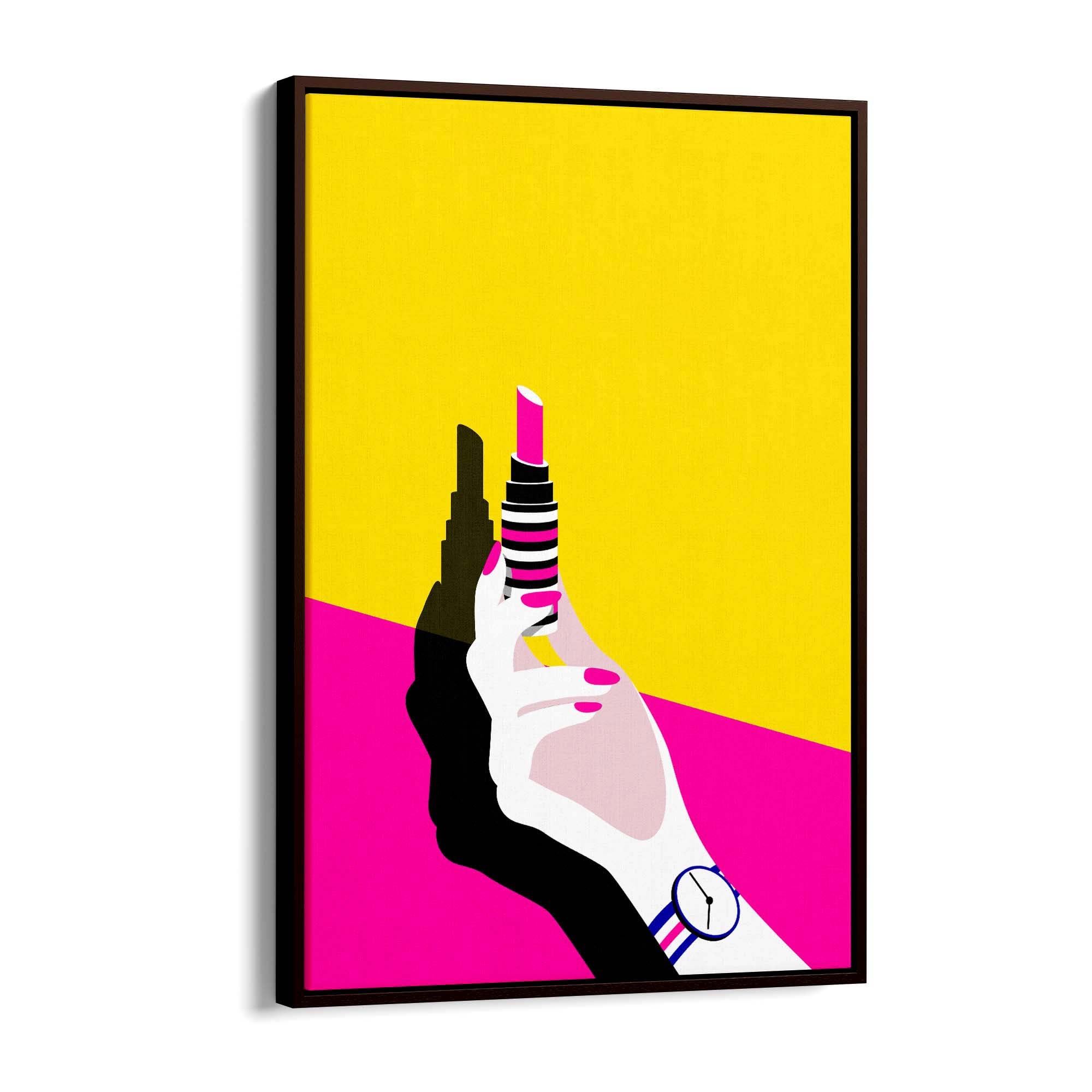 Retro Lipstick Fashion Bedroom Minimal Wall Art - The Affordable Art Company