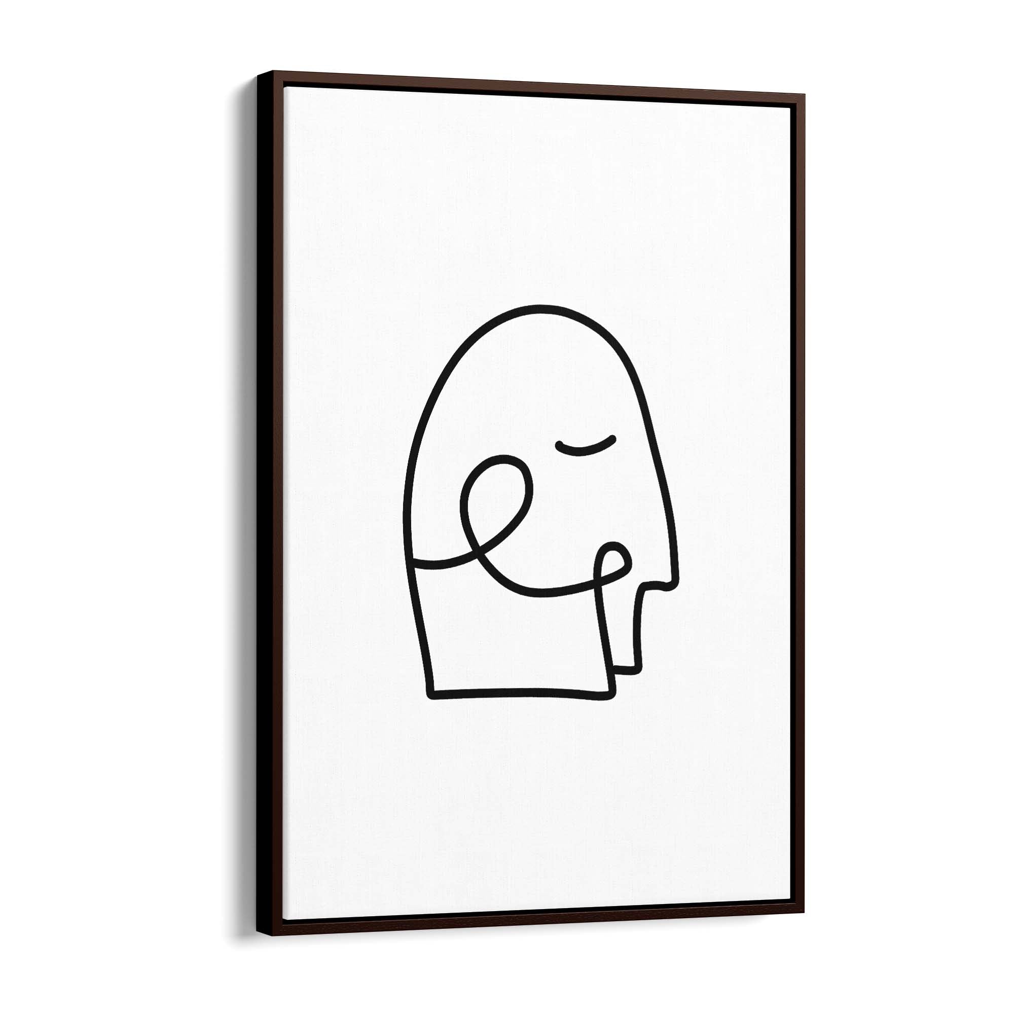 Minimal Abstract Line Face Modern Wall Art #7 - The Affordable Art Company