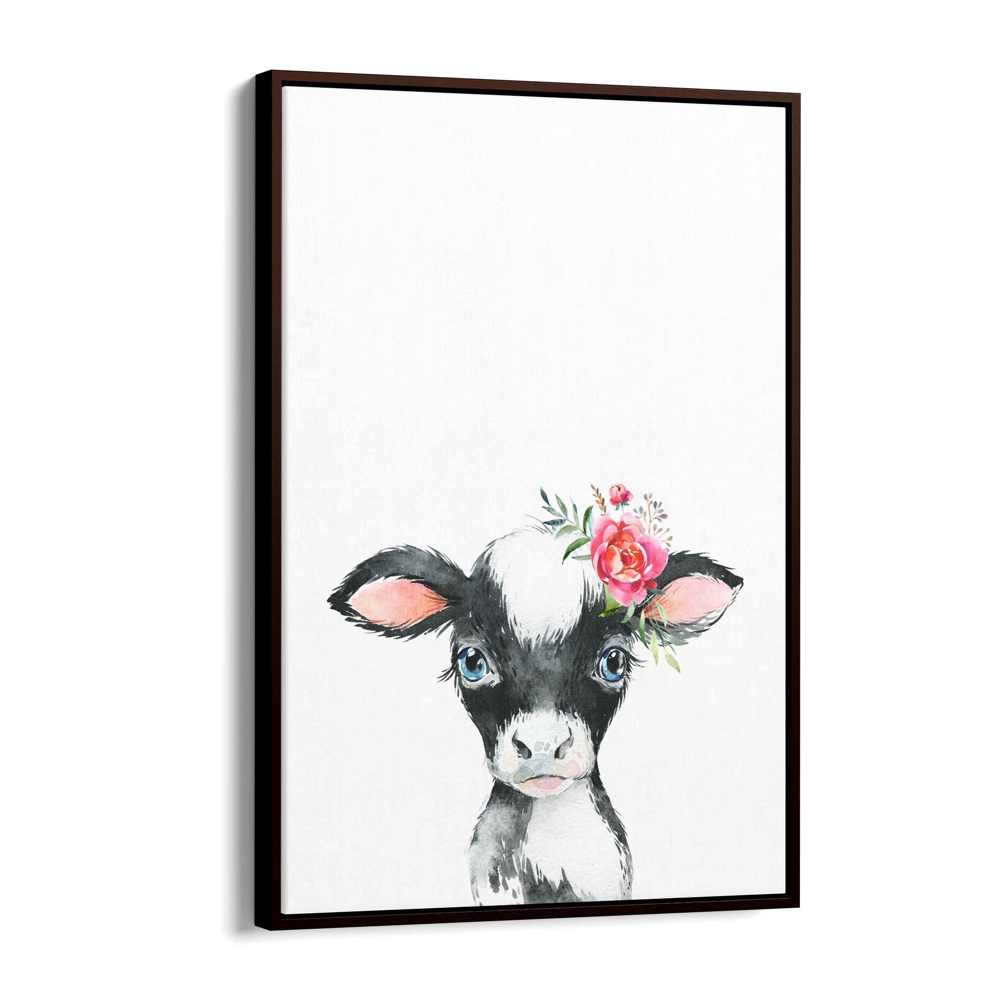 Cute Baby Cow Nursery Animal Gift Wall Art #1 - The Affordable Art Company