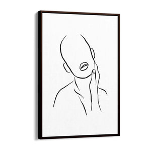 Thoughtful Female Minimal Line Drawing Wall Art - The Affordable Art Company