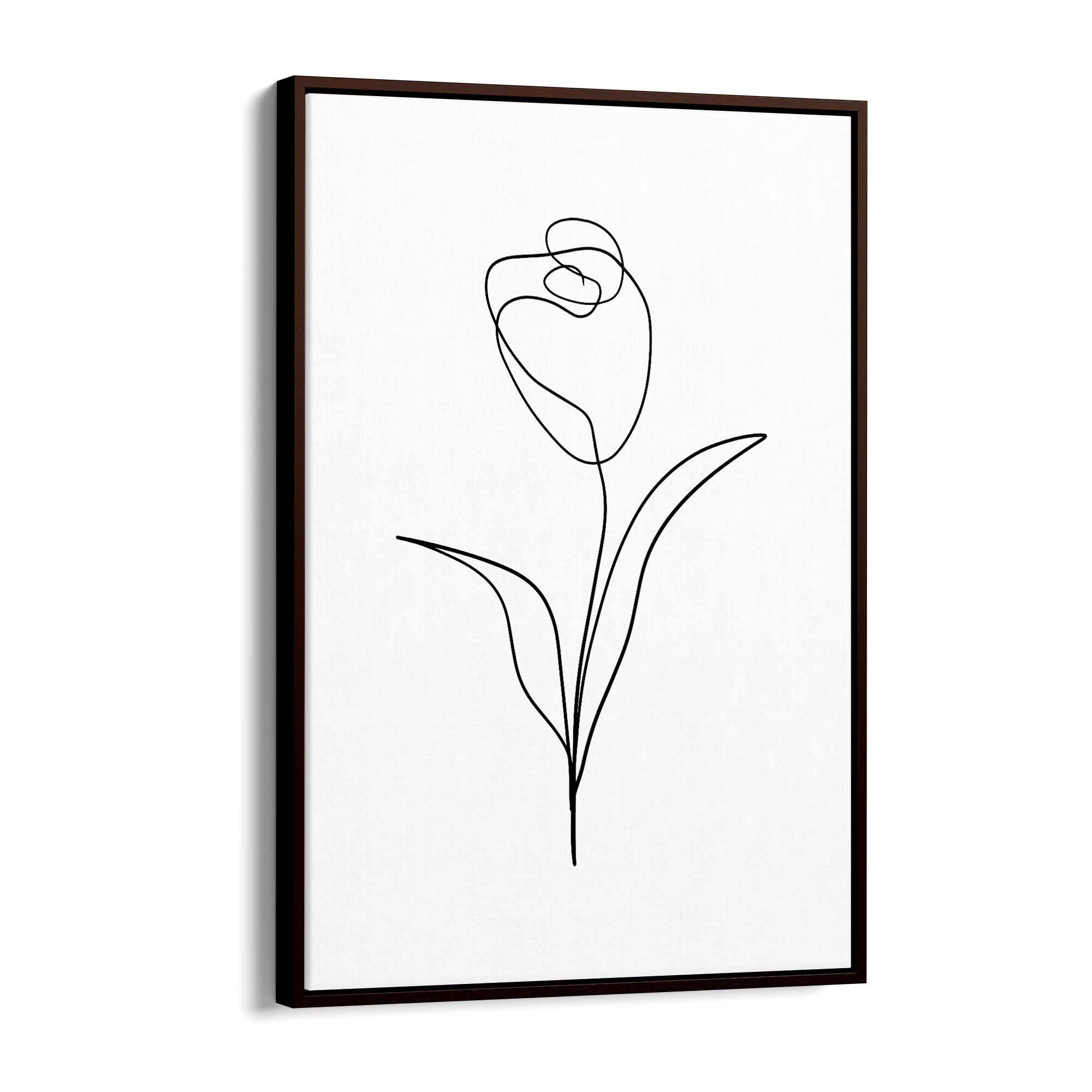 Minimal Floral Drawing Flower Abstract Wall Art #26 - The Affordable Art Company