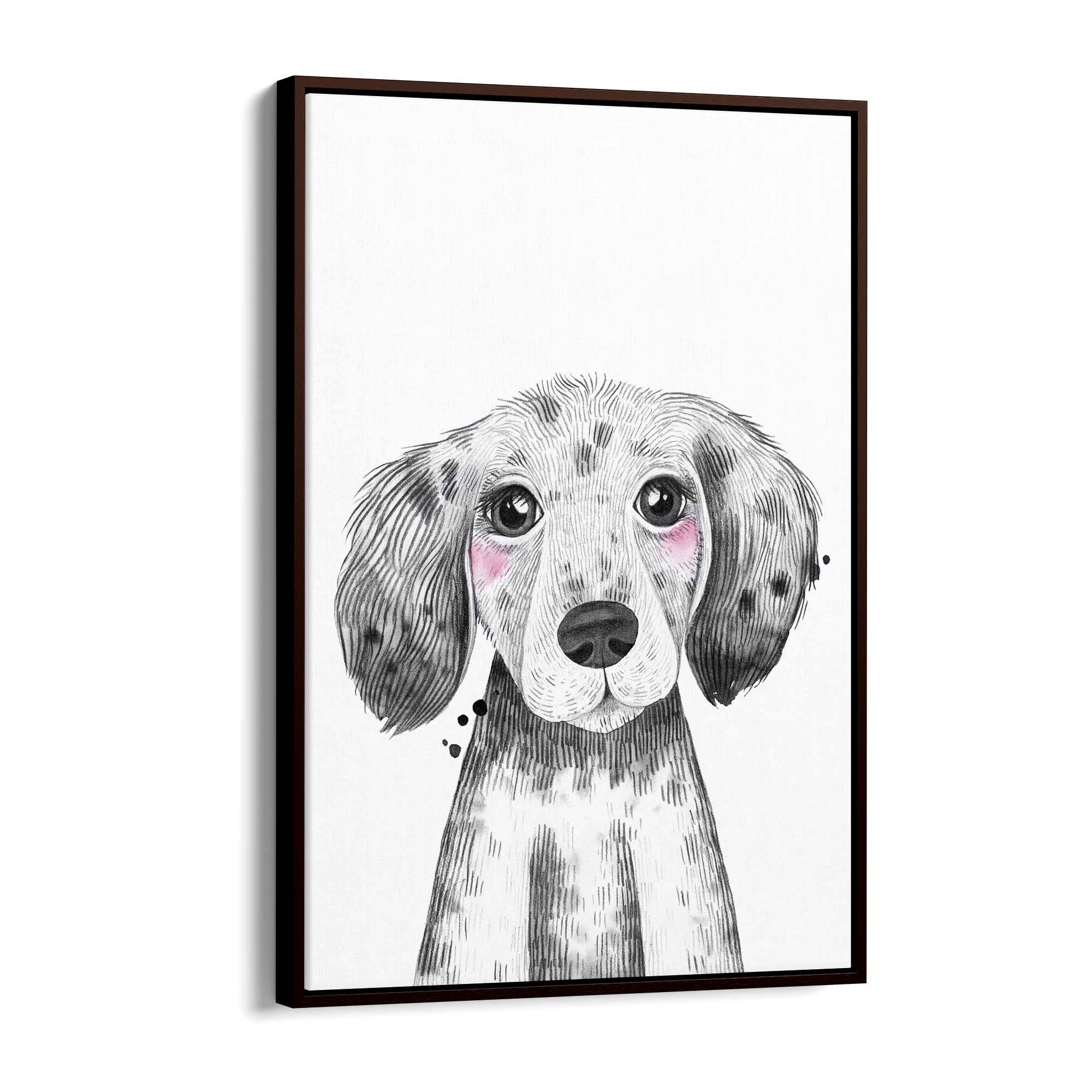 Cute Blushing Baby Puppy Dog Nursery Animal Art - The Affordable Art Company