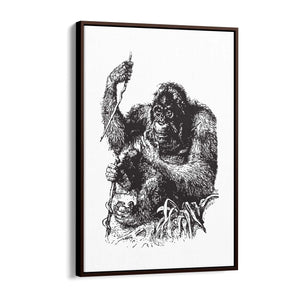 Orangutan Drawing Jungle Animal Wall Art - The Affordable Art Company