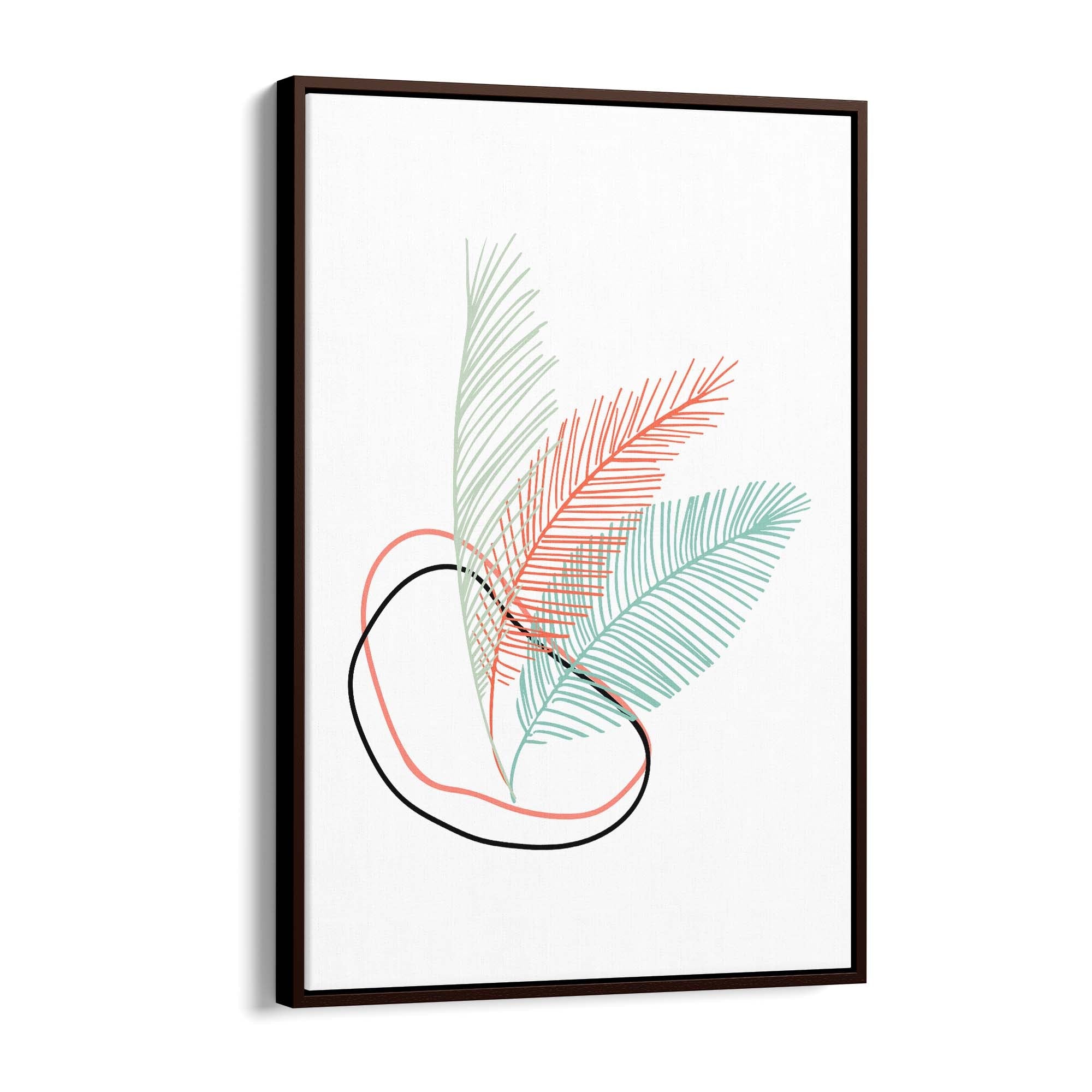 Minimal Feather Neon Abstract Design Wall Art #1 - The Affordable Art Company