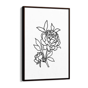 Rose Flower Line Drawing Minimal Kitchen Wall Art #3 - The Affordable Art Company