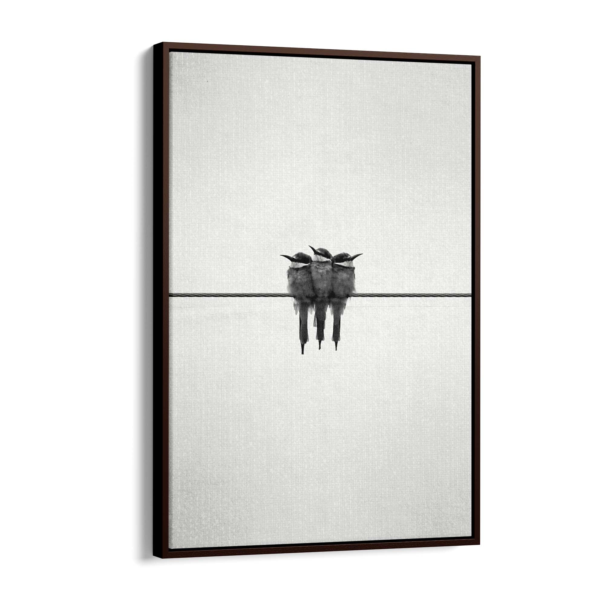 Abstract Bird on Wire Minimal Drawing Wall Art #1 - The Affordable Art Company