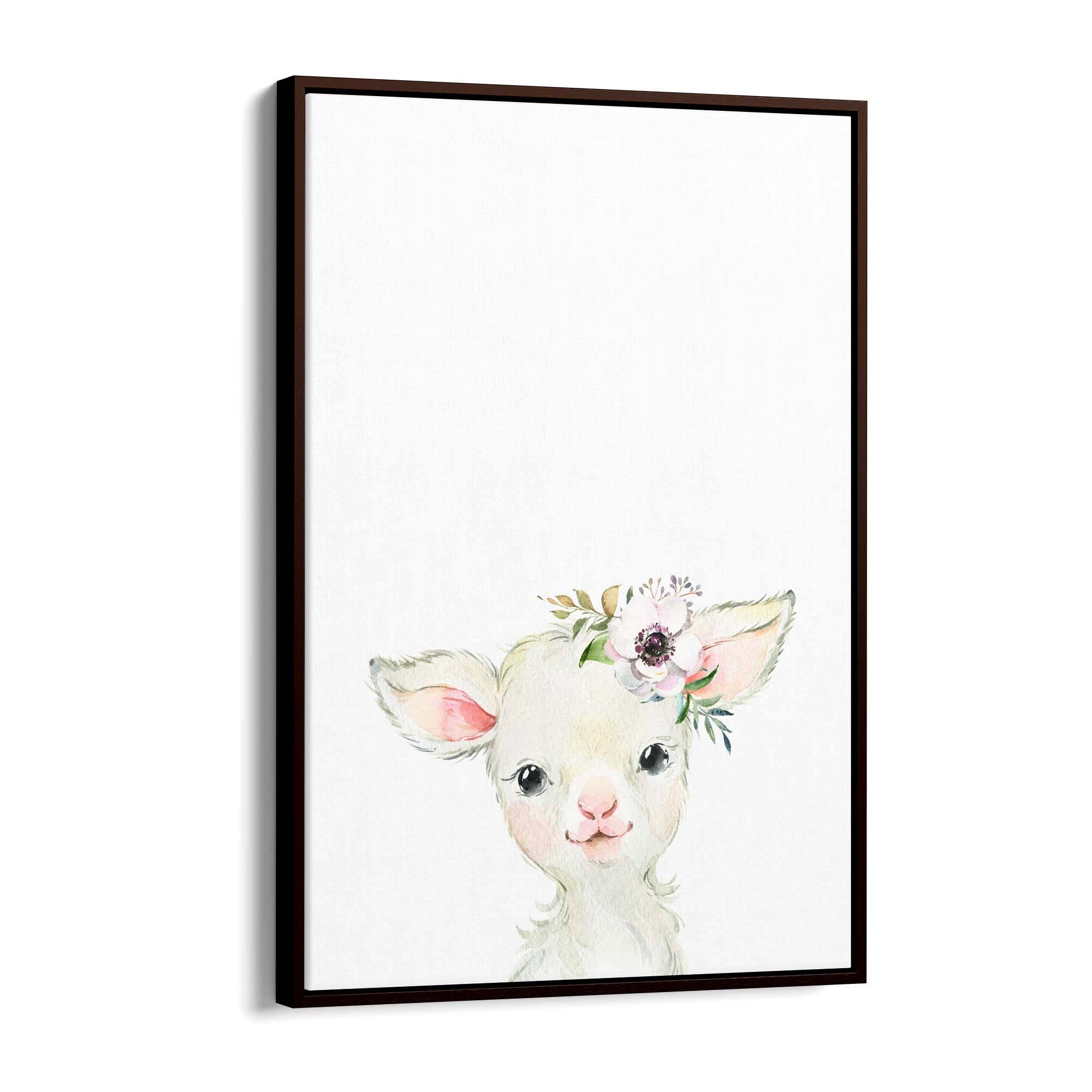 Cute Baby Lamb Nursery Animal Gift Wall Art - The Affordable Art Company