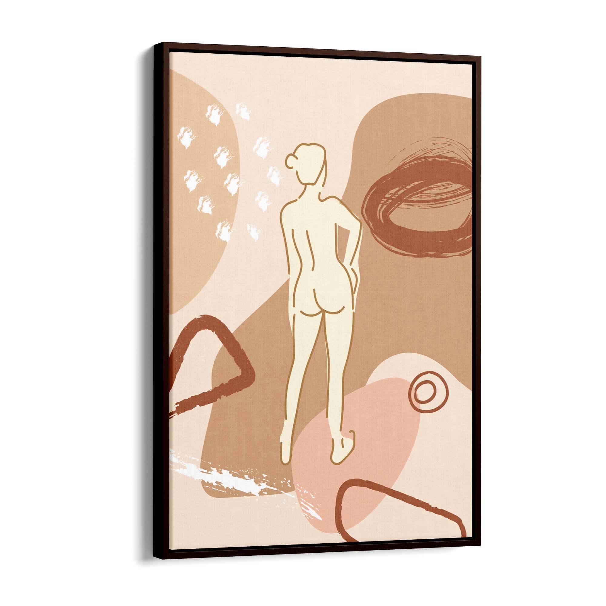 Nude Female Body Minimal Retro Drawing Wall Art - The Affordable Art Company