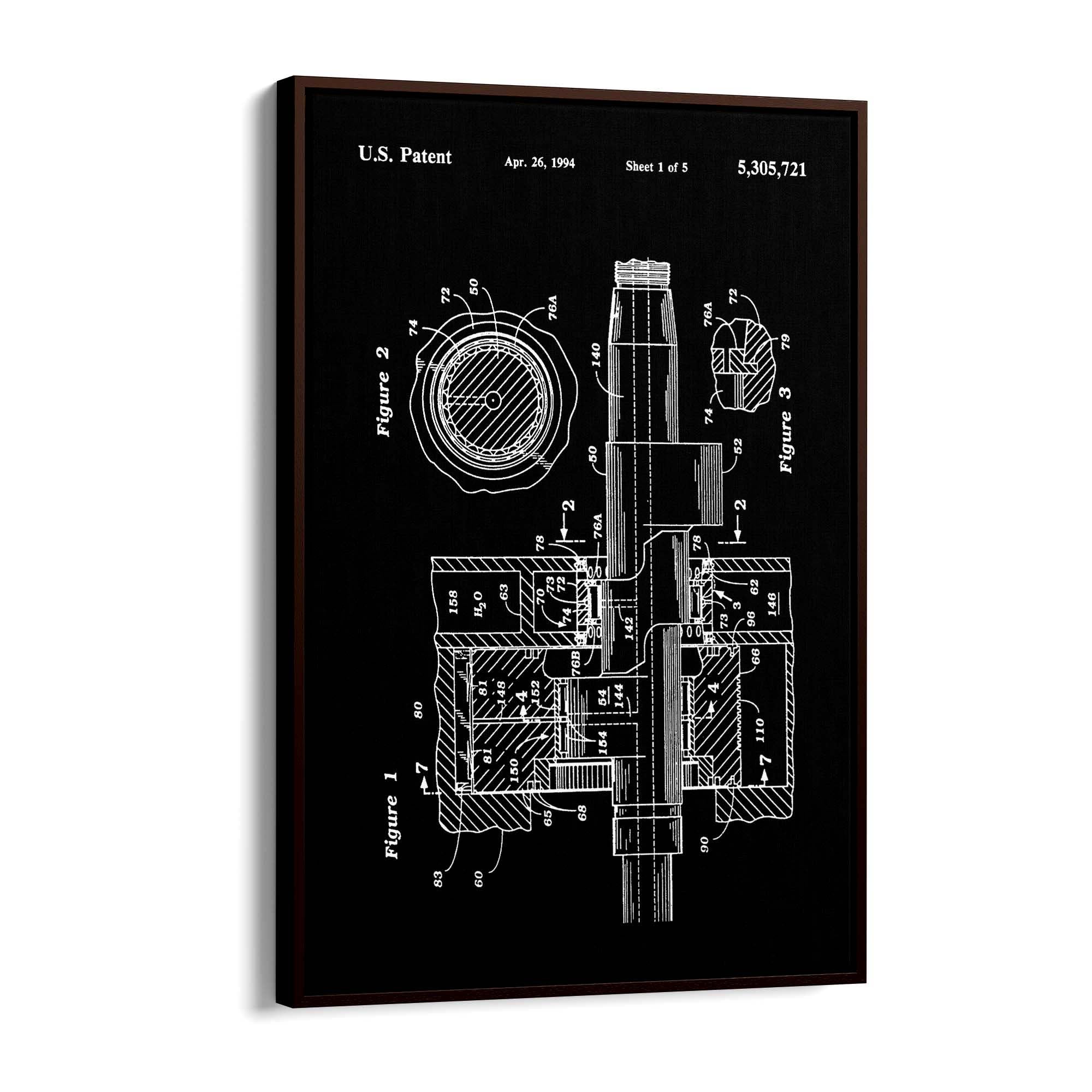 Vintage Rotary Engine Patent Engineering Wall Art #1 - The Affordable Art Company