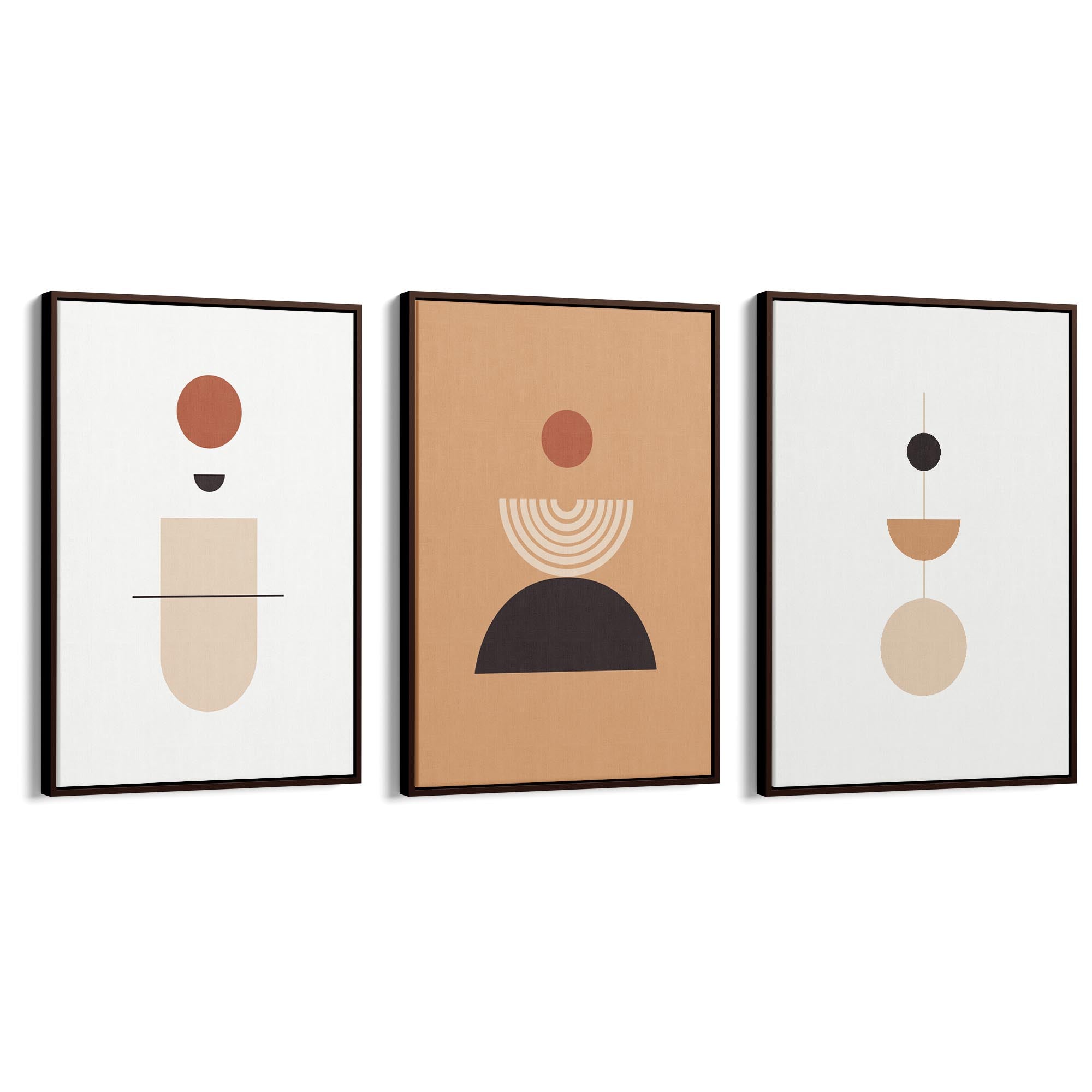 Set of Abstract Shape Retro Minimal Modern Art #1 - The Affordable Art Company