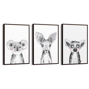 Set of Blushing Australian Animals Nursery Wall Art - The Affordable Art Company