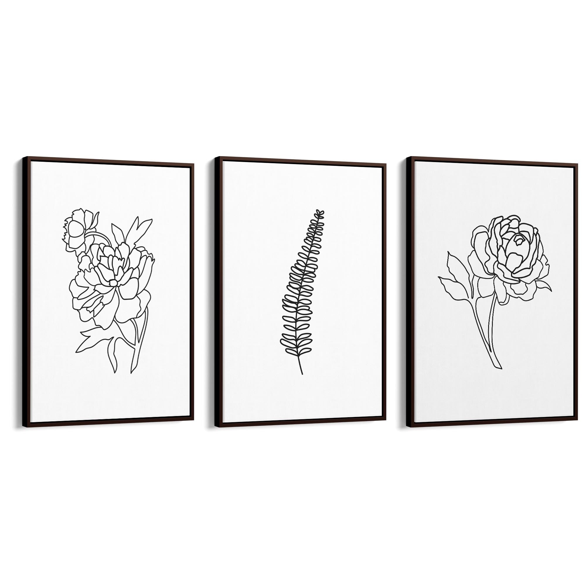 Set of Minimal Plant Abstract Hallway Wall Art #3 - The Affordable Art Company