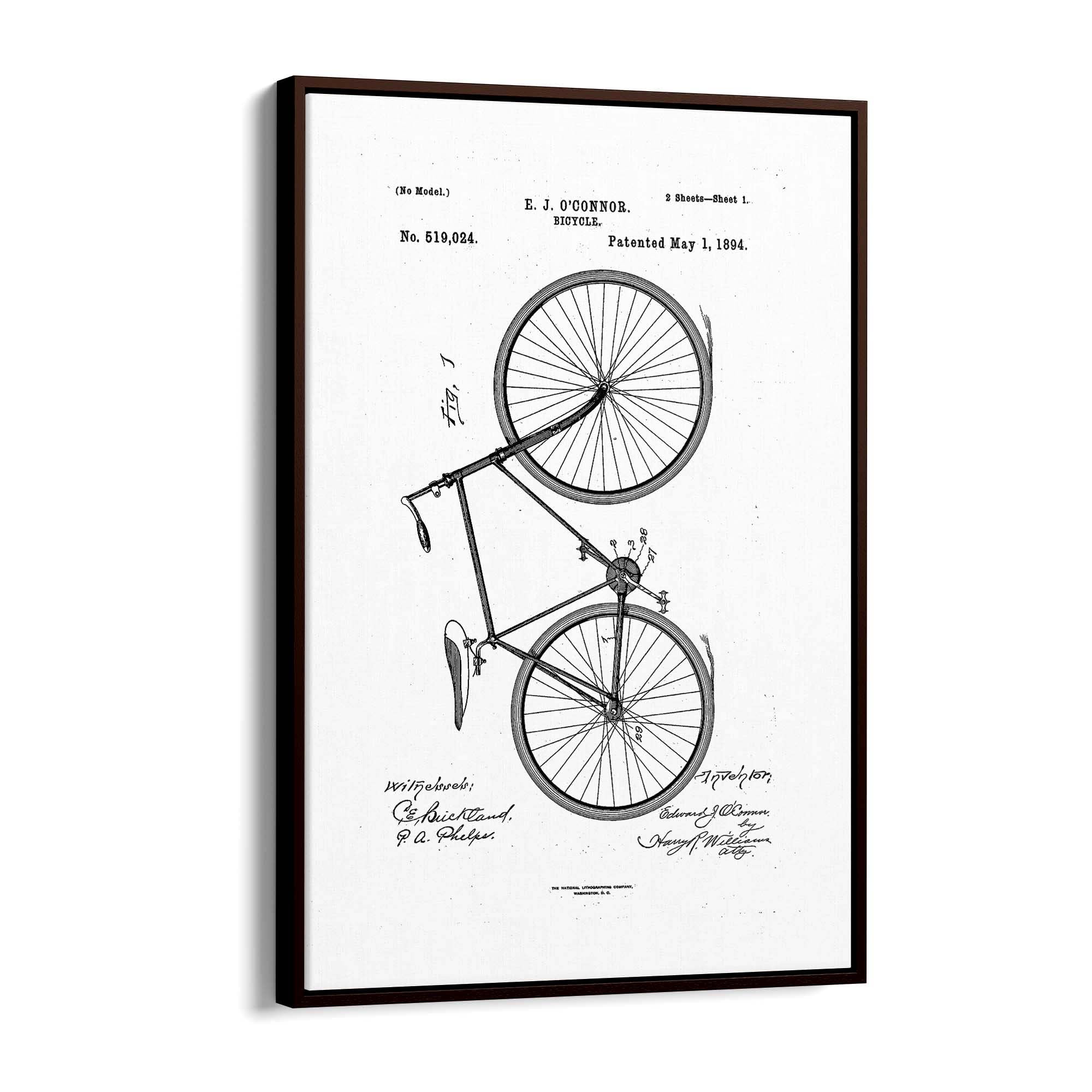 Vintage Bicycle Patent Cycling Cyclist Gift Wall Art #2 - The Affordable Art Company