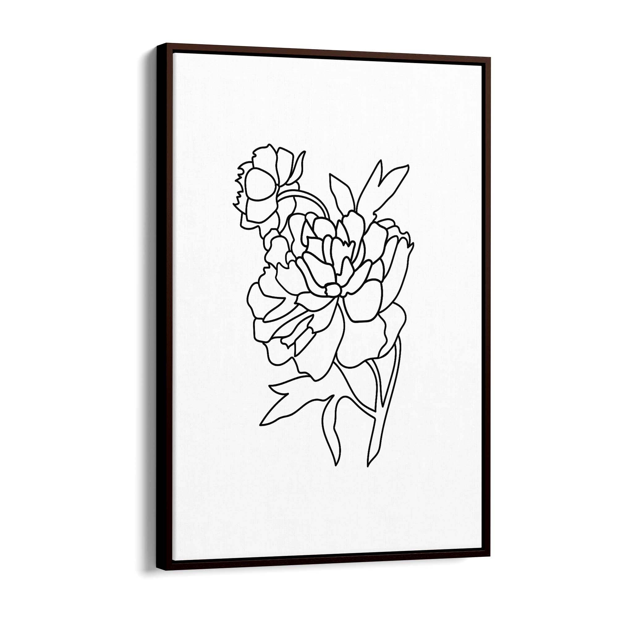 Minimal Flower Line Drawing Abstract Wall Art #4 - The Affordable Art Company