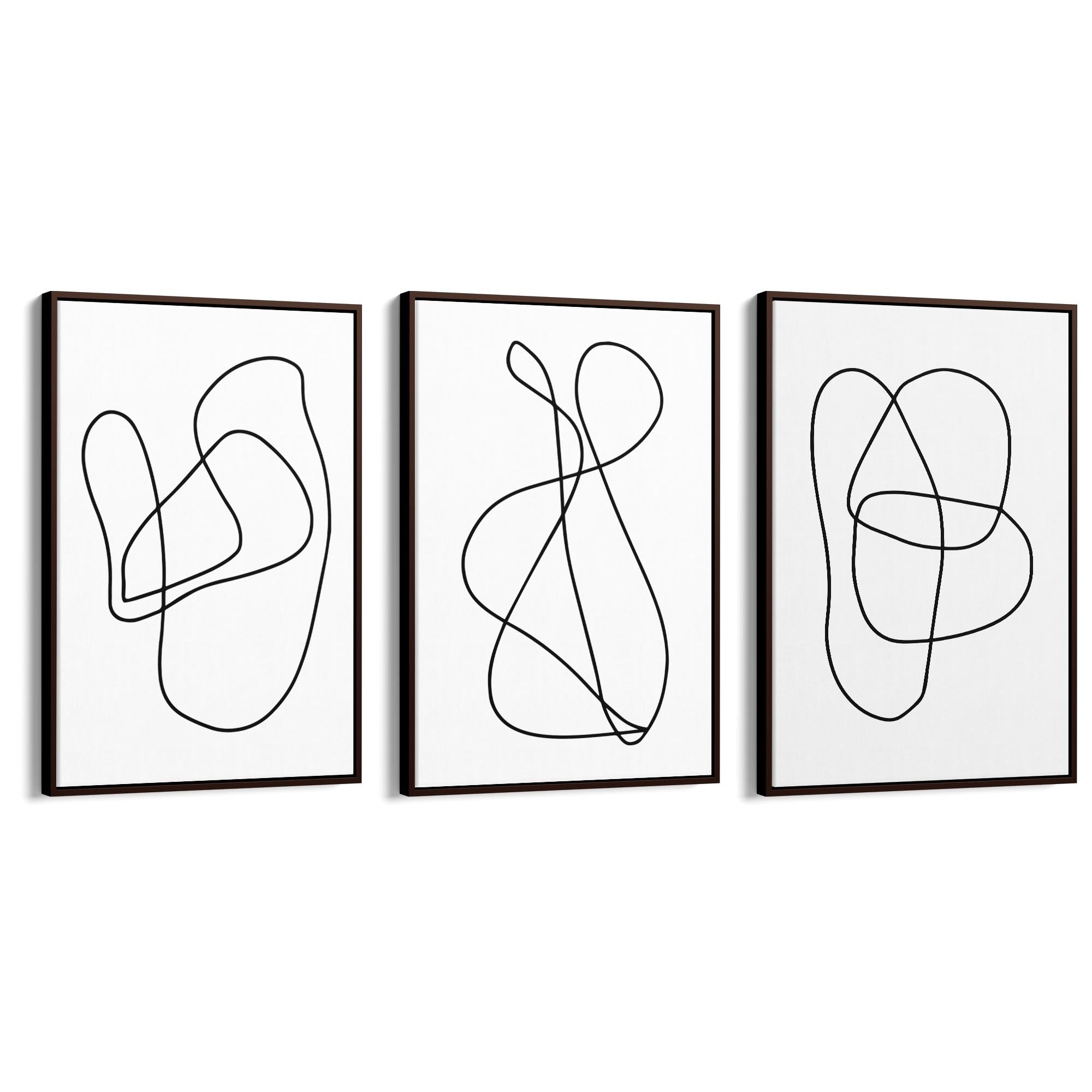 Set of Abstract Line Drawing Minimal Shape Wall Art #3 - The Affordable Art Company