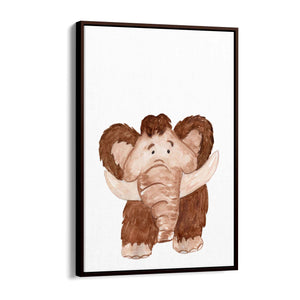 Cartoon Mammoth Cute Nursery Baby Animal Art - The Affordable Art Company