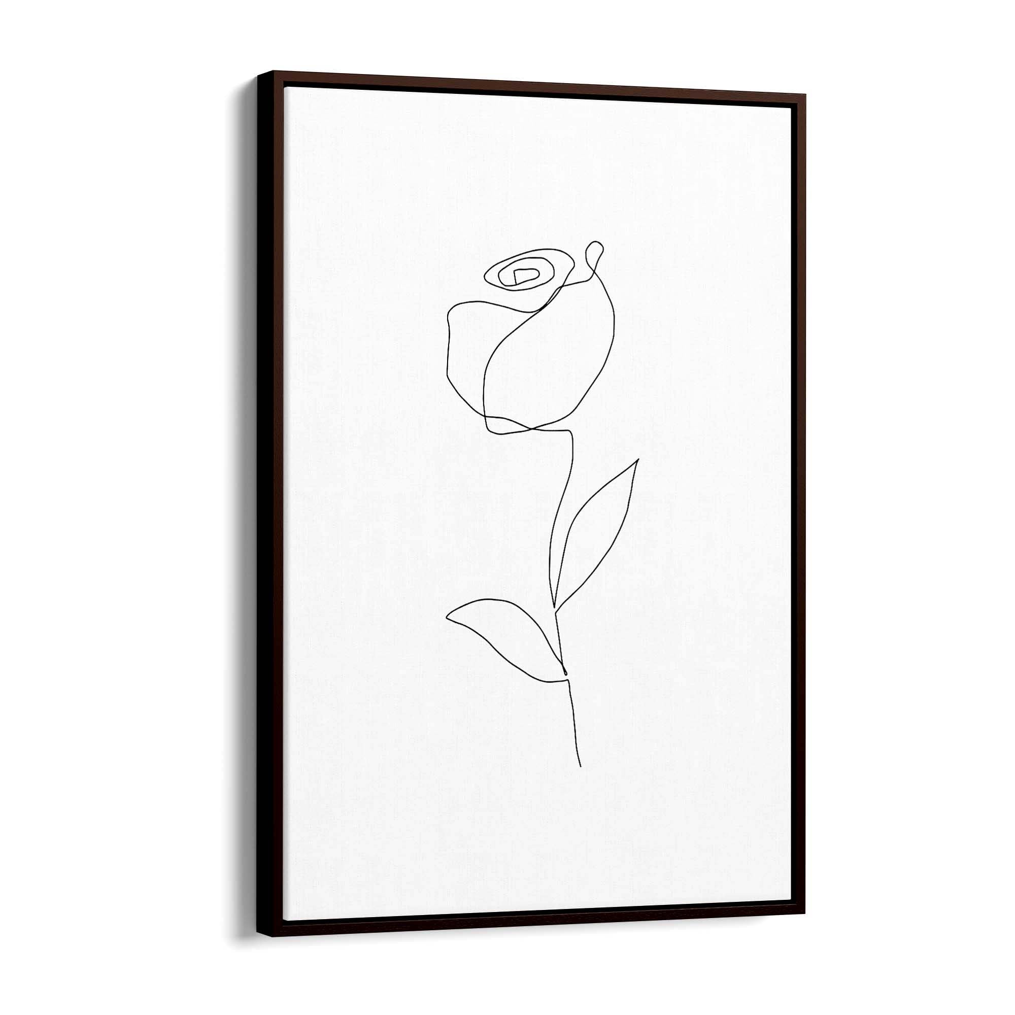 Minimal Rose Flower Line Drawing Abstract Wall Art #6 - The Affordable Art Company