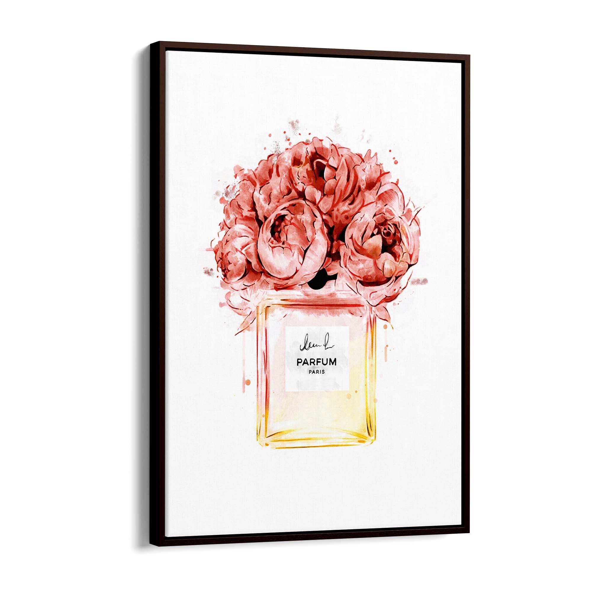 Peach Floral Perfume Bottle Fashion Wall Art #2 - The Affordable Art Company