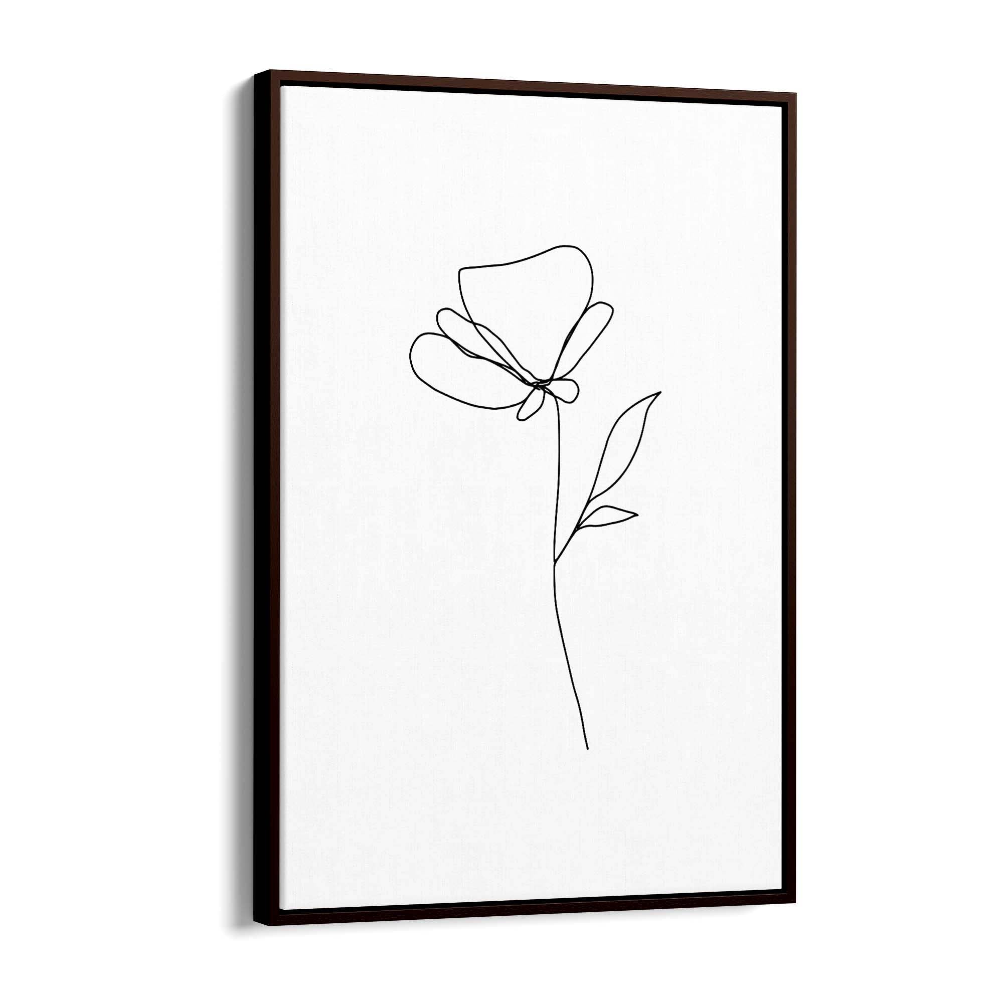 Minimal Floral Drawing Flower Abstract Wall Art #19 - The Affordable Art Company