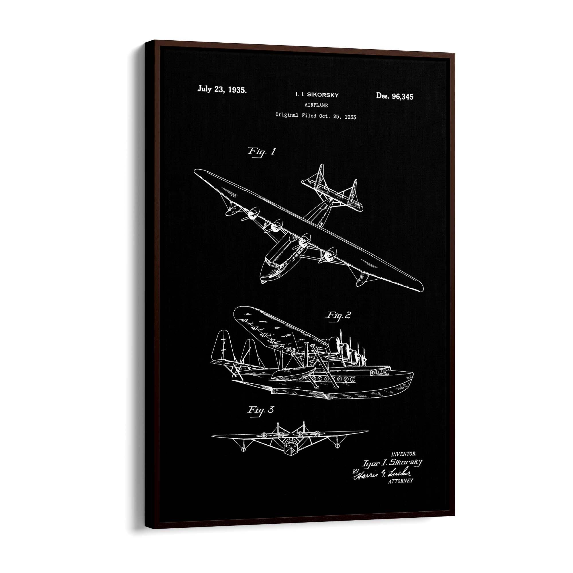 Airplane Patent Vintage Minimal Man Cave Wall Art #10 - The Affordable Art Company