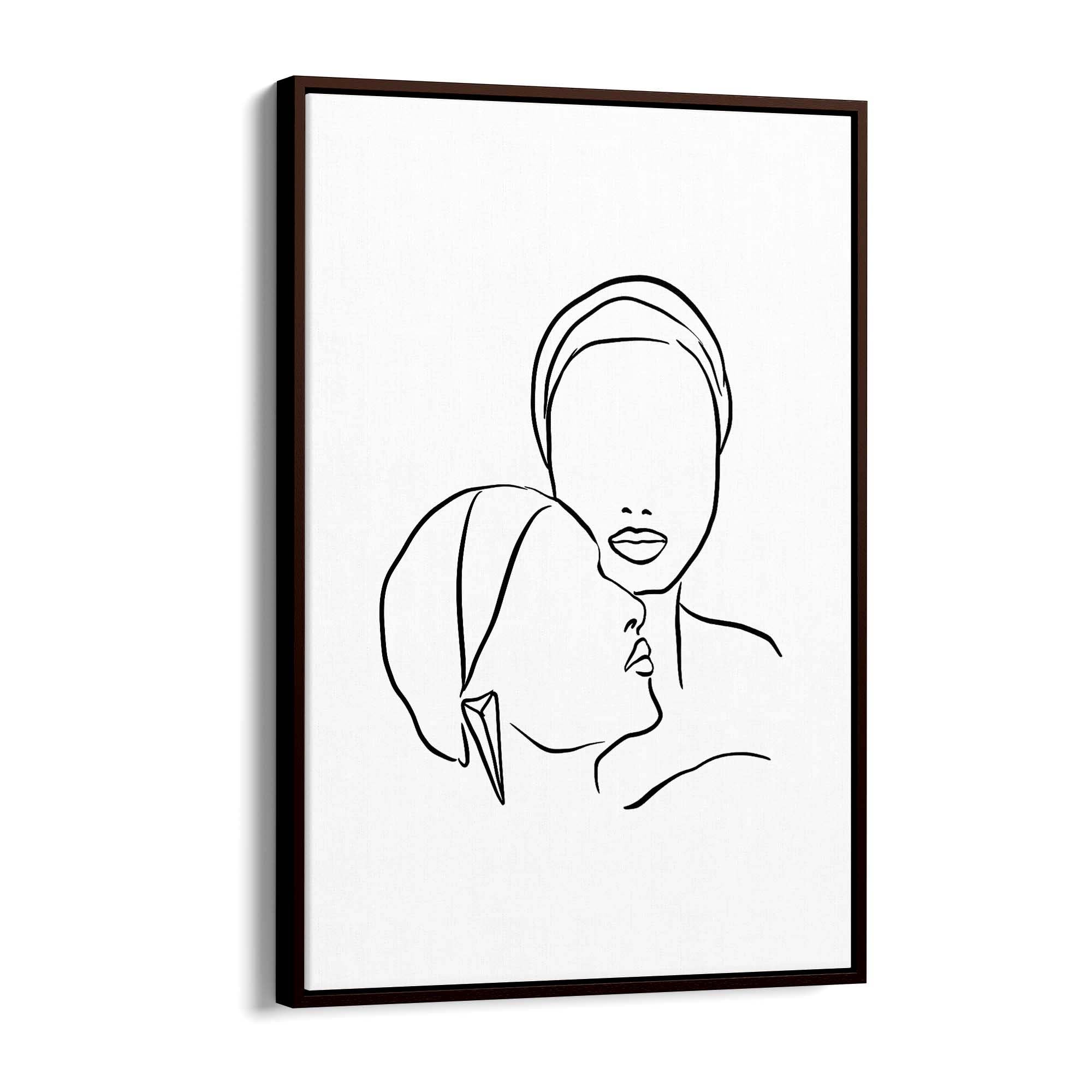Comfort Female Line Bedroom Minimal Wall Art - The Affordable Art Company