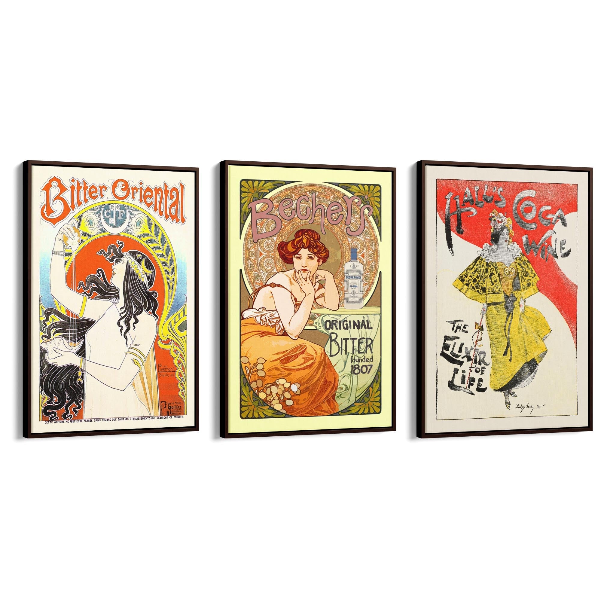 Set of Vintage French Bitter Adverts Wall Art - The Affordable Art Company