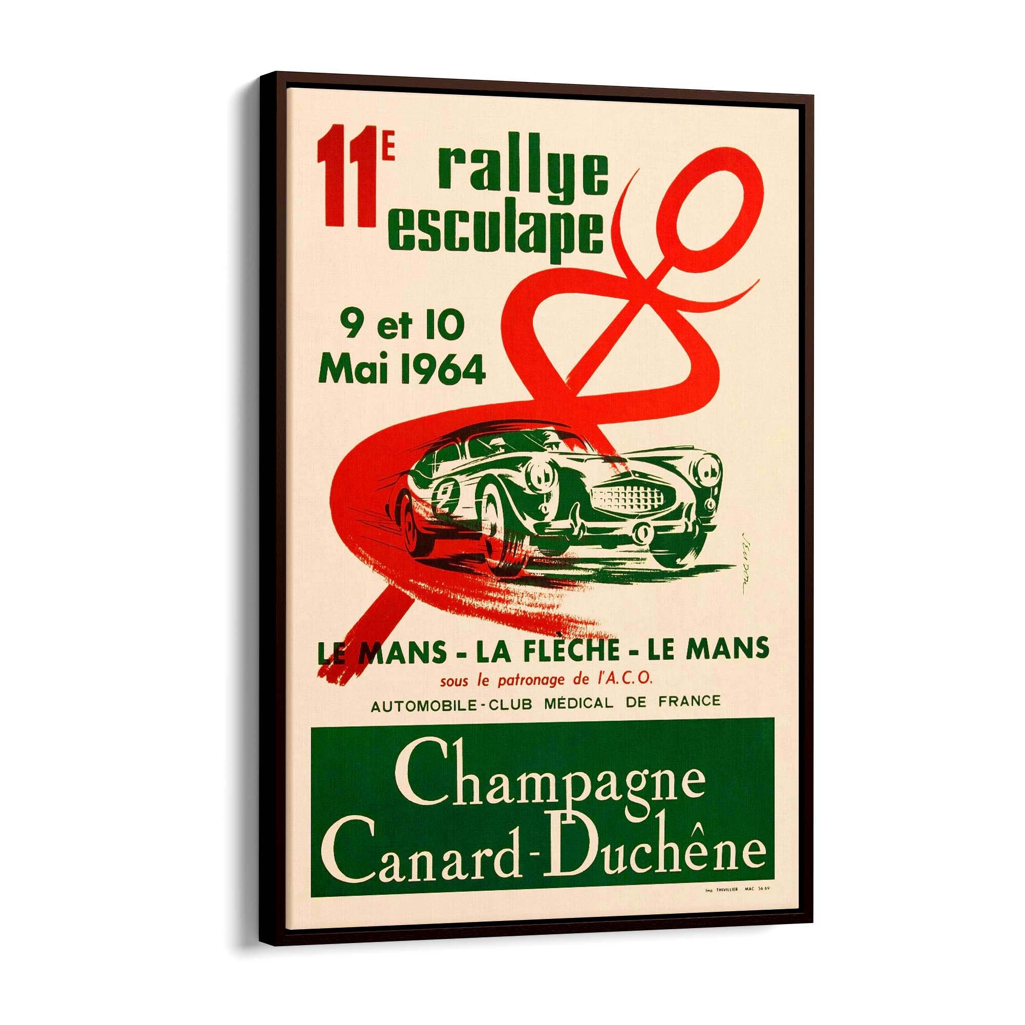 French Motorsport Vintage Advert Garage Wall Art - The Affordable Art Company
