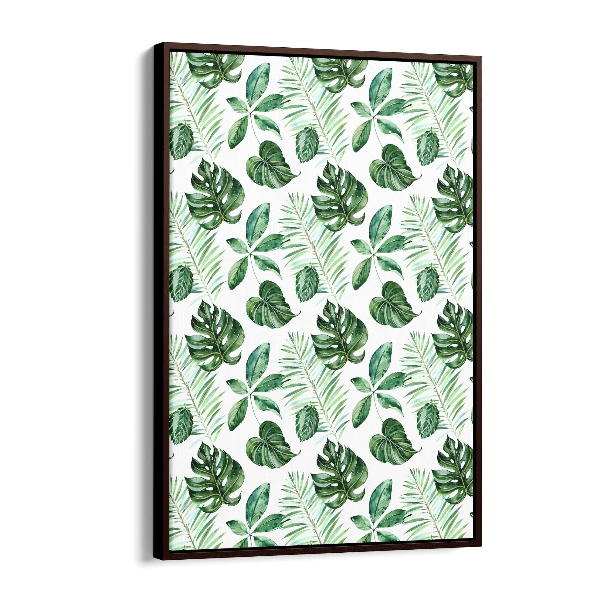 Green Leaves Pattern Nature Wall Art - The Affordable Art Company
