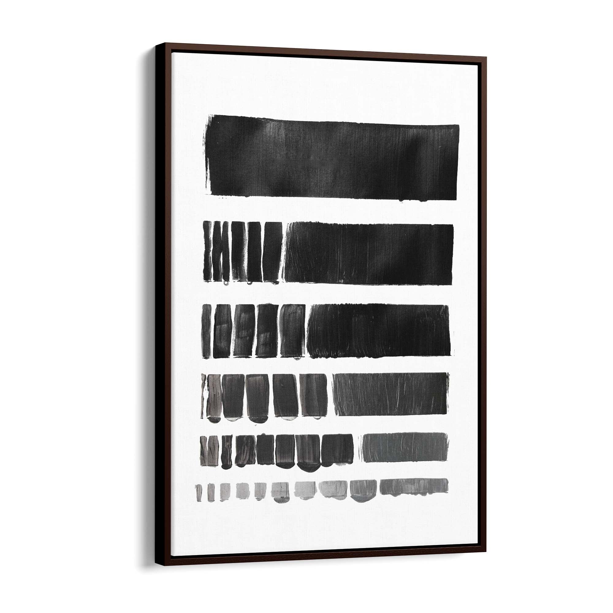 Black Brush Strokes Abstract Minimal Wall Art - The Affordable Art Company